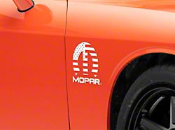 Mopar Licensed by SEC10 M Flag Decal; White (08-13 Challenger)