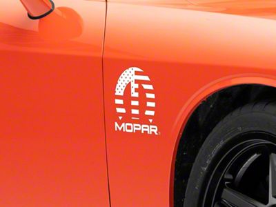 Officially Licensed MOPAR M Flag Decal; White (08-13 Challenger)