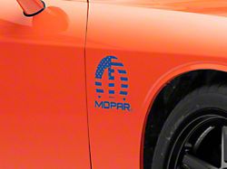 Officially Licensed MOPAR M Flag Decal; Blue (06-14 Charger)