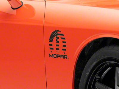 Mopar Licensed by SEC10 M Flag Decal; Matte Black (06-14 Charger)