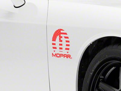 Mopar Licensed by SEC10 M Flag Decal; Red (06-14 Charger)