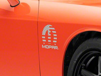 Mopar Licensed by SEC10 M Flag Decal; Silver (06-14 Charger)