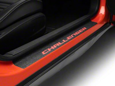 Mopar Licensed by SEC10 Door Sill Body Shield Decal; Red (08-13 Challenger)