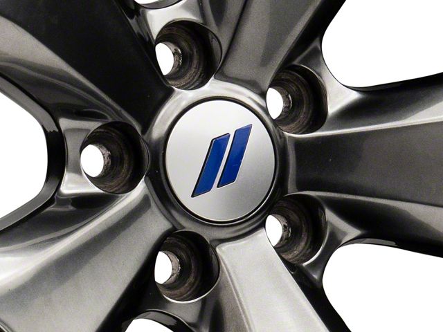 Officially Licensed MOPAR Hash Mark Wheel Cap Decal; Blue (08-13 Challenger)