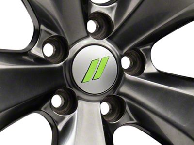 Officially Licensed MOPAR Hash Mark Wheel Cap Decal; Lime Green (08-13 Challenger)