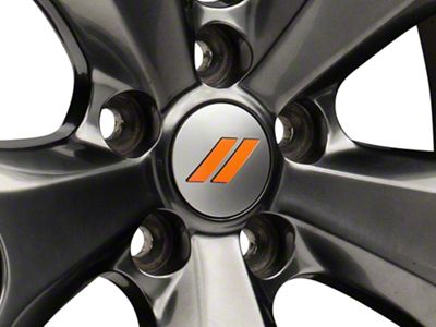 Officially Licensed MOPAR Hash Mark Wheel Cap Decal; Orange (08-13 Challenger)