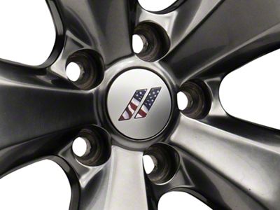 Mopar Licensed by SEC10 Hash Mark Wheel Cap Decal; Real Flag (08-13 Challenger)