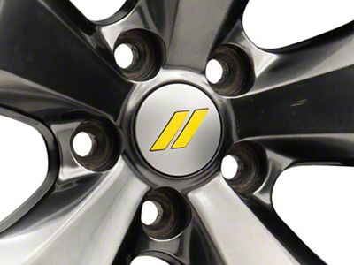 Officially Licensed MOPAR Hash Mark Wheel Cap Decal; Yellow (08-13 Challenger)