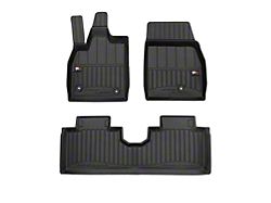 OMAC Premium 3D Front and Rear Floor Liners; Black (21-25 Mustang Mach-E)