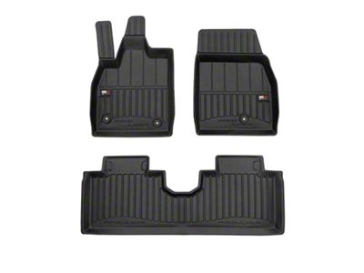 OMAC Premium 3D Front and Rear Floor Liners; Black (21-25 Mustang Mach-E)