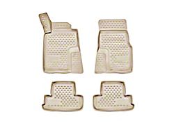OMAC All Weather Molded 3D Front and Rear Floor Liners; Beige (10-14 Mustang)