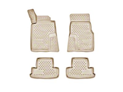 OMAC All Weather Molded 3D Front and Rear Floor Liners; Beige (10-14 Mustang)