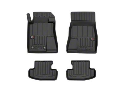 OMAC Premium 3D Front and Rear Floor Liners; Black (15-23 Mustang)