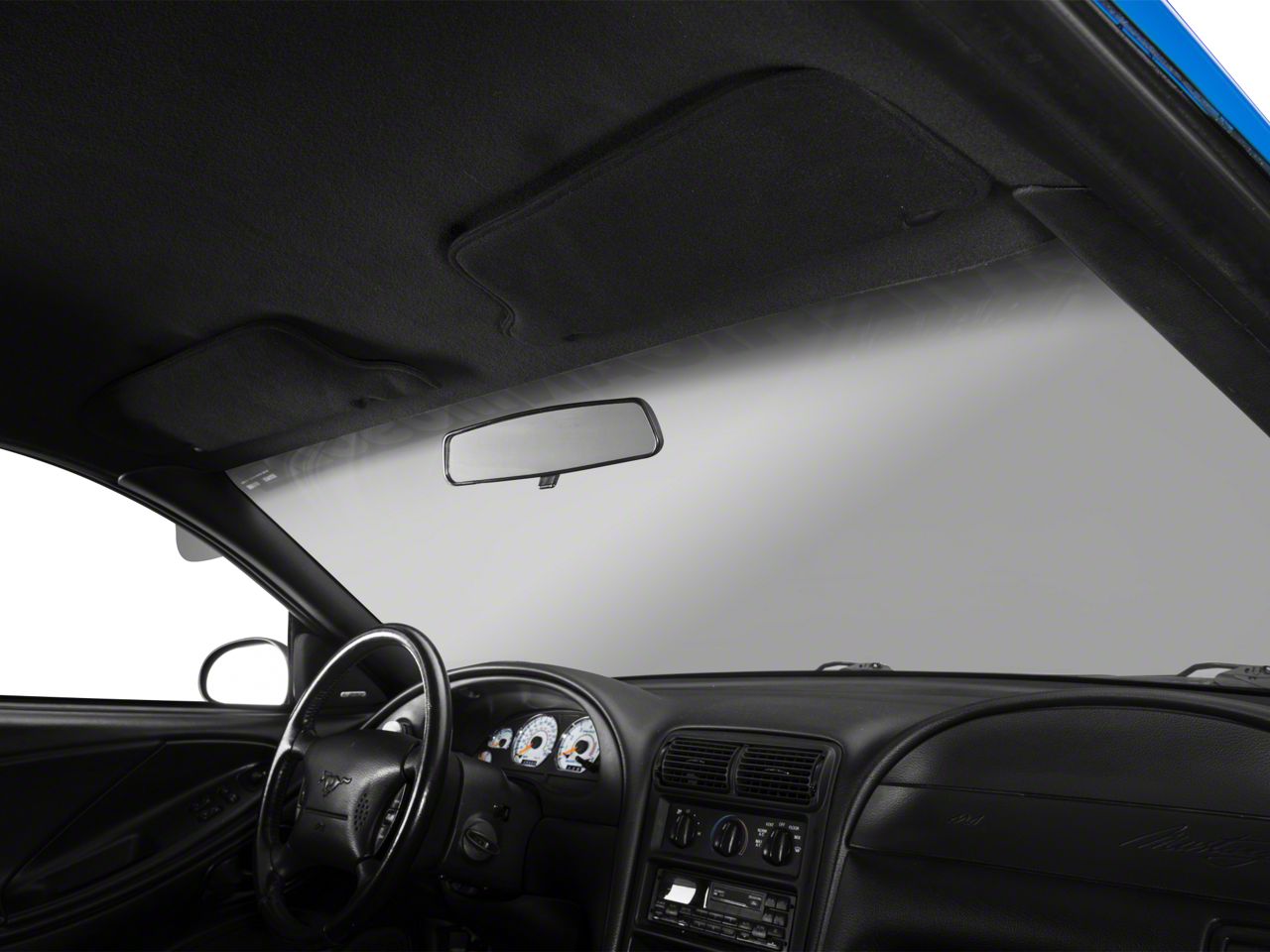 OPR Mustang Cloth Sun Visors Black 397588 94 04 Mustang Free Shipping