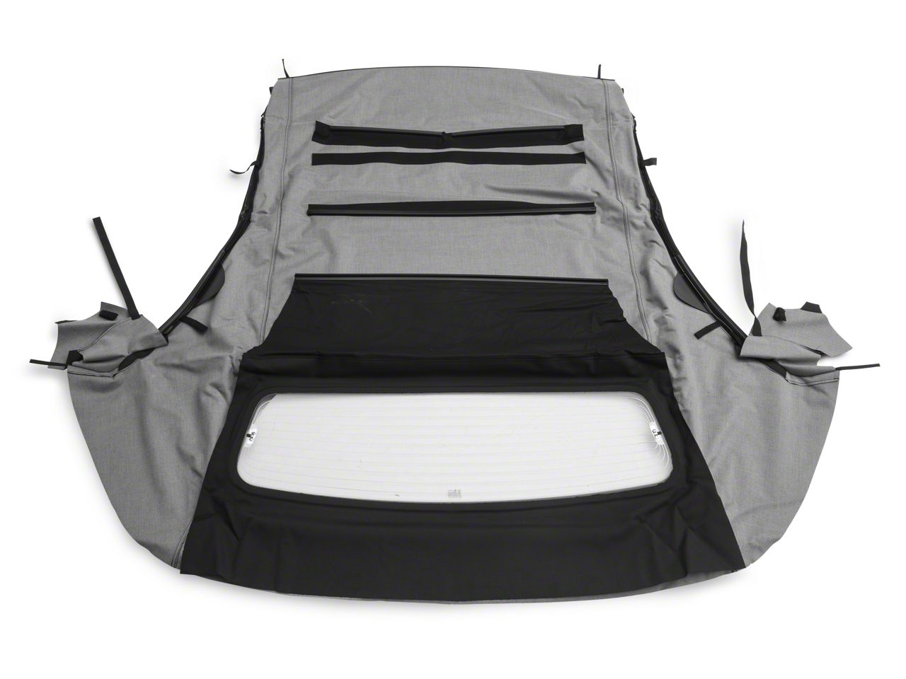 Mustang Convertible Top with Heated Glass; Sailcloth Black