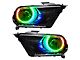Oracle OE Style Headlights with ColorSHIFT LED Halos; Black Housing; Clear Lens (10-12 Mustang w/ Factory Halogen Headlights)