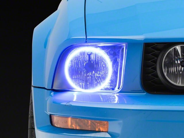 Oracle OE Style Headlights with Plasma Halos; Black Housing; Clear Lens (05-09 Mustang w/ Factory Halogen Headlights, Excluding GT500)