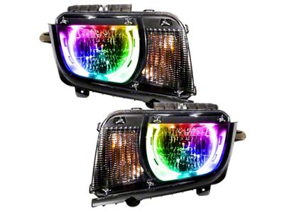 Oracle OE Style Headlights with ColorSHIFT Dynamic LED Halos; Black Housing; Clear Lens (10-13 Camaro w/ Factory Halogen Headlights)