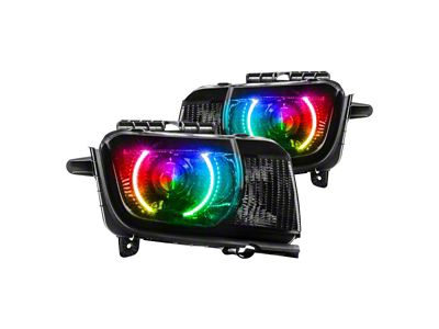 Oracle OE Style Headlights with ColorSHIFT LED Halos; Black Housing; Clear Lens (10-13 Camaro w/ Factory Projector/HID Headlights)