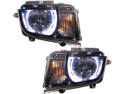 Oracle OE Style Headlights with LED Halos; Black Housing; Clear Lens (10-13 Camaro w/ Factory Halogen Headlights)