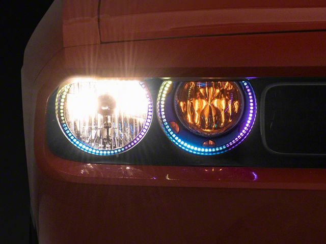 Oracle Dynamic ColorSHIFT OE Style Headlights; Chrome Housing; Clear Lens (08-14 Challenger w/ Factory Halogen Headlights)