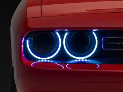 Oracle Pre-Installed Halo Headlight Bezels; ColorSHIFT (15-23 Challenger)