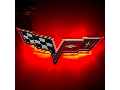 Oracle Illuminated Emblem; Dual Intensity; Red (05-13 Corvette C6)