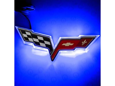 Oracle Illuminated Emblem; Single Intensity; Blue (05-13 Corvette C6)