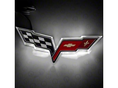 Oracle Illuminated Emblem; Single Intensity; White (05-13 Corvette C6)