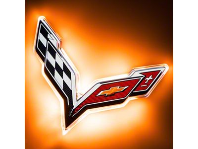 Oracle Illuminated Rear Emblem; Dual Intensity; Amber (14-19 Corvette C7)