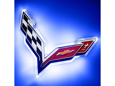 Oracle Illuminated Rear Emblem; Dual Intensity; Blue (14-19 Corvette C7)