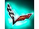 Oracle Illuminated Rear Emblem; Single Intensity; Aqua (14-19 Corvette C7)