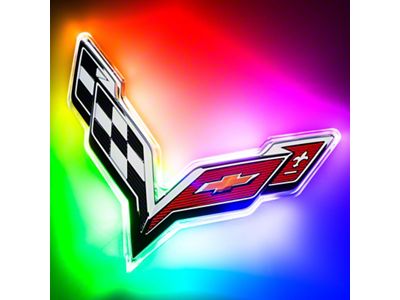 Oracle Illuminated Rear Emblem; Single Intensity; ColorSHIFT (14-19 Corvette C7)