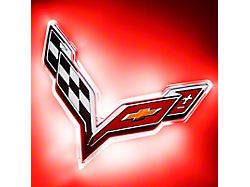 Oracle Illuminated Rear Emblem; Single Intensity; Red (14-19 Corvette C7)