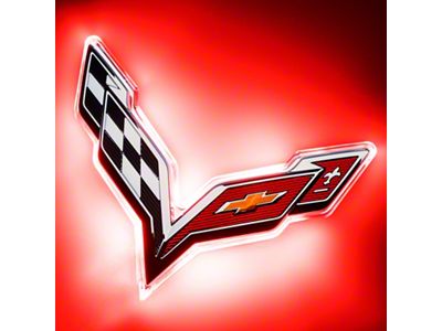 Oracle Illuminated Rear Emblem; Single Intensity; Red (14-19 Corvette C7)