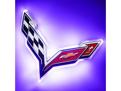 Oracle Illuminated Rear Emblem; Single Intensity; UV/Purple (14-19 Corvette C7)