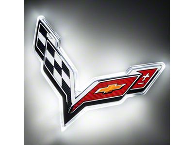 Oracle Illuminated Rear Emblem; Single Intensity; White (14-19 Corvette C7)