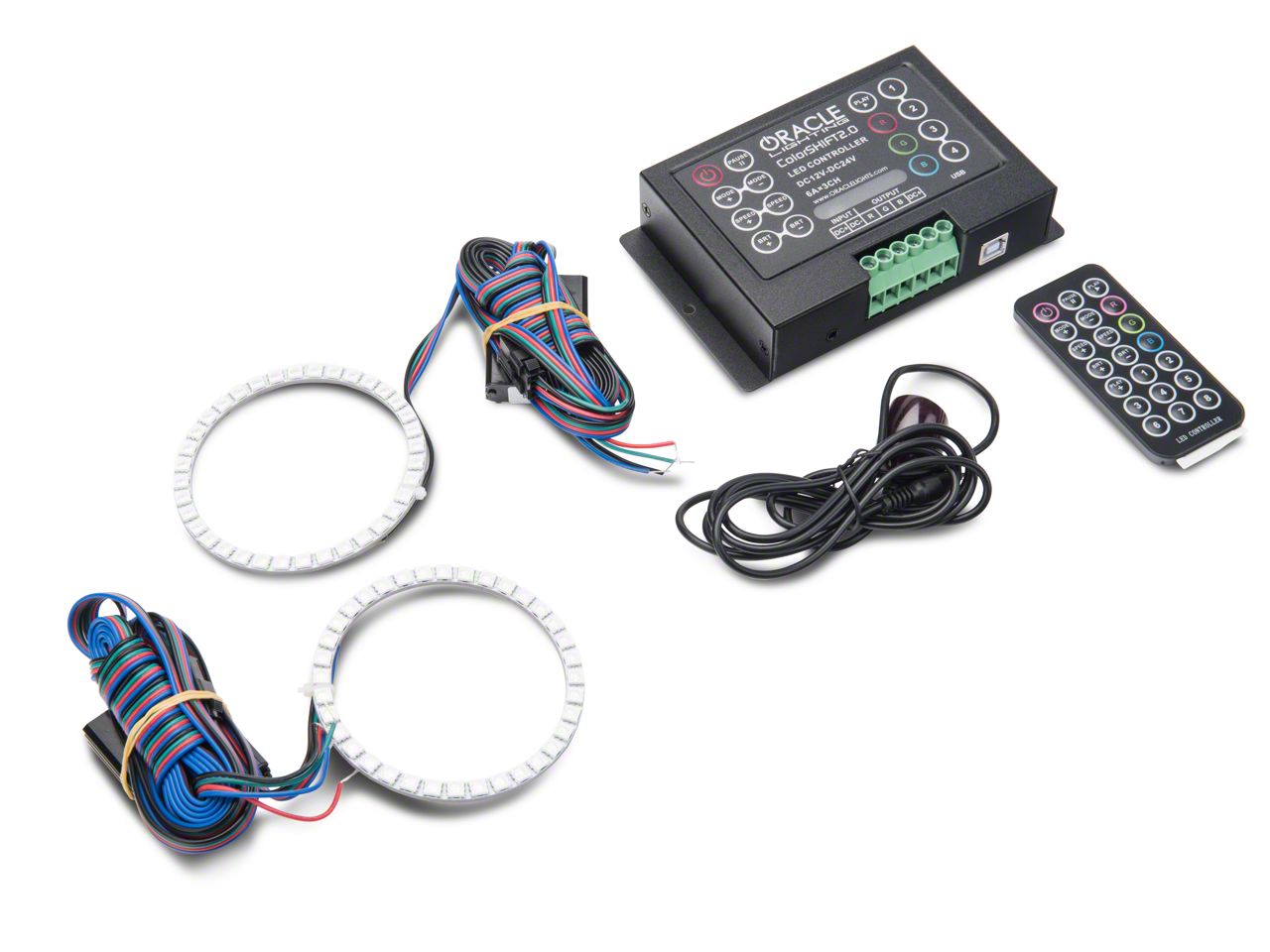 Oracle Mustang LED Halo Headlight Conversion Kit; ColorSHIFT 403325 (15