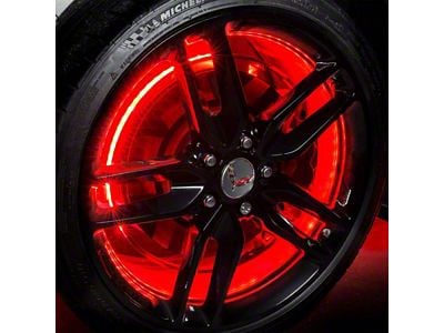Oracle LED Illuminated Wheel Rings; Red Double Row (Universal; Some Adaptation May Be Required)