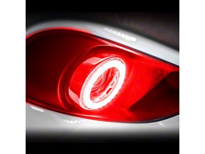 Oracle LED Projector Surface Mount Fog Light Halo Kit; Red (15-17 Mustang GT, EcoBoost, V6)