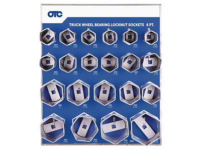 OTC 3/4-Inch Drive Wheel Bearing Locknut Sockets With Tool Board; 21-Piece