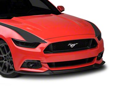 SEC10 Outer Hood Stripes; Matte Black (15-17 Mustang)