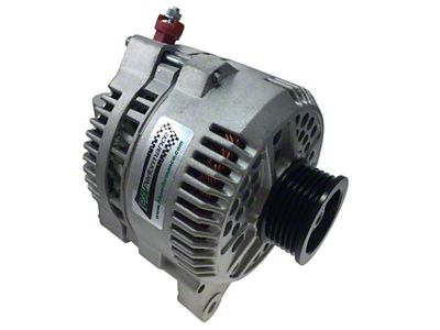 PA Performance High Output Alternator; 200 Amp; Flat Black (96-98 Mustang GT)