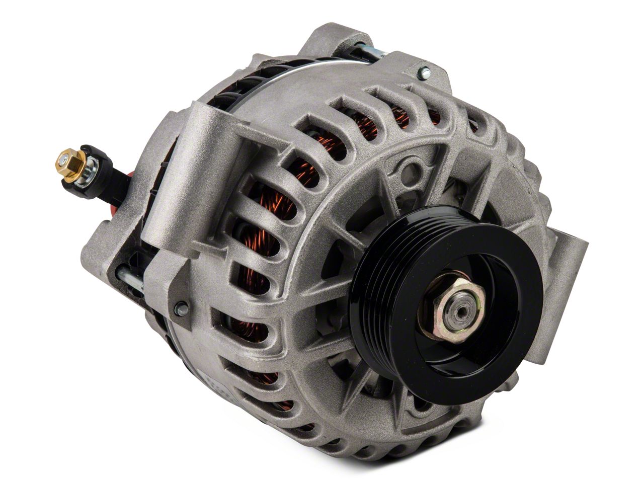 LActrical High Output 200 Amp One Wire Alternator For Ford Mustang – Black With Billet Pulley