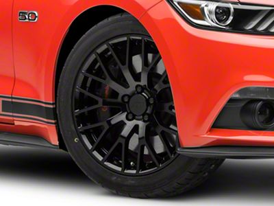 Performance Pack Style Gloss Black Wheel; 19x8.5 (15-23 Mustang GT, EcoBoost, V6)