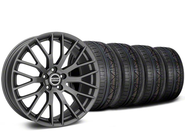 Performance Pack Style Charcoal Wheel and NITTO INVO Tire Kit; 20x8.5 (05-14 Mustang)