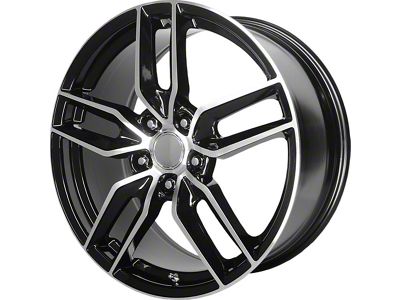 Performance Replicas PR160 Gloss Black with Machined Spokes Wheel; 19x8.5 (05-13 Corvette C6 Base)