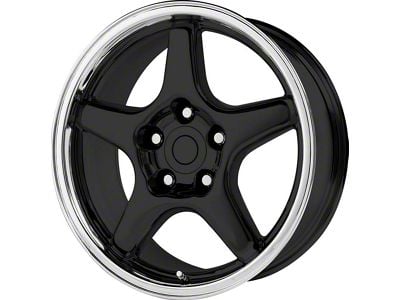 Performance Replicas PR103 Gloss Black Machined Wheel; 17x9.5 (97-04 Corvette C5)