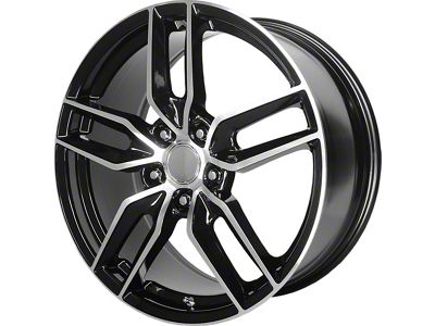 Performance Replicas PR160 Gloss Black with Machined Spokes Wheel; 17x8.5 (97-04 Corvette C5)