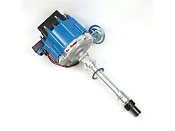 PerTronix Flame-Thrower HEI III Distributor Polished Aluminum with Digital Rev-Limiter; Male Terminals; Blue (93-97 Camaro Z/28)